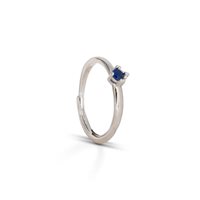 Ring Dilvdò Woman Solitaire in Silver Zircone ANSOLBBL3